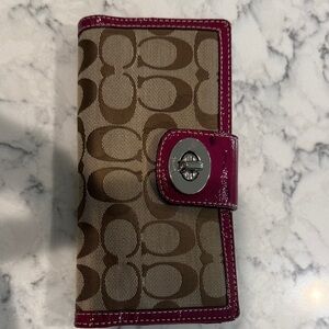 Coach Brown and Pink Wallet